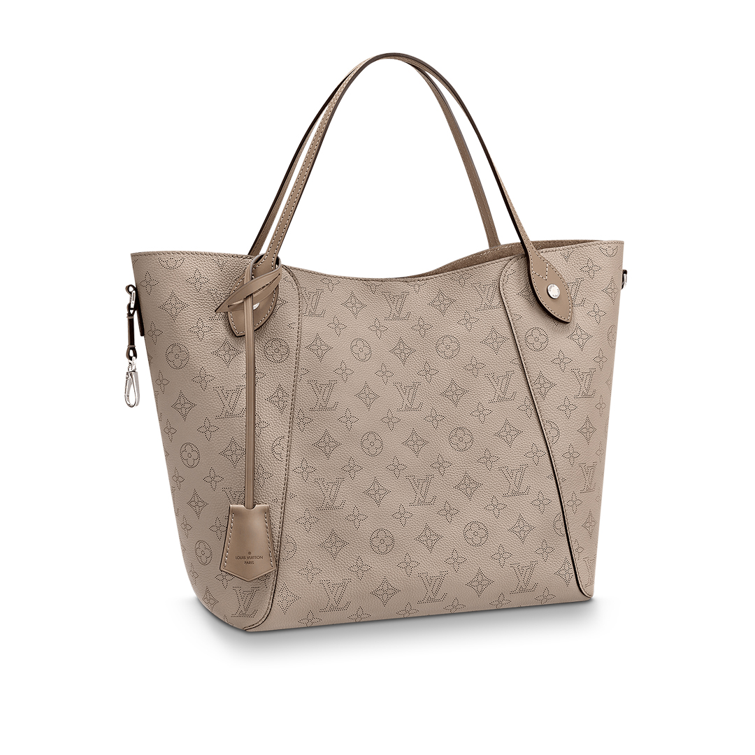 Louis Vuitton HINA MM Handbag Mahina Calf M53140 Galet Gray